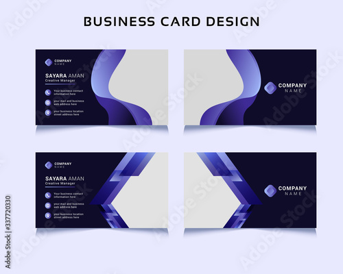 Abstract vertical business card set template