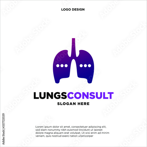 Lungs Color Logo designs concept vector, Colorful Modern Lungs Health Care logo template