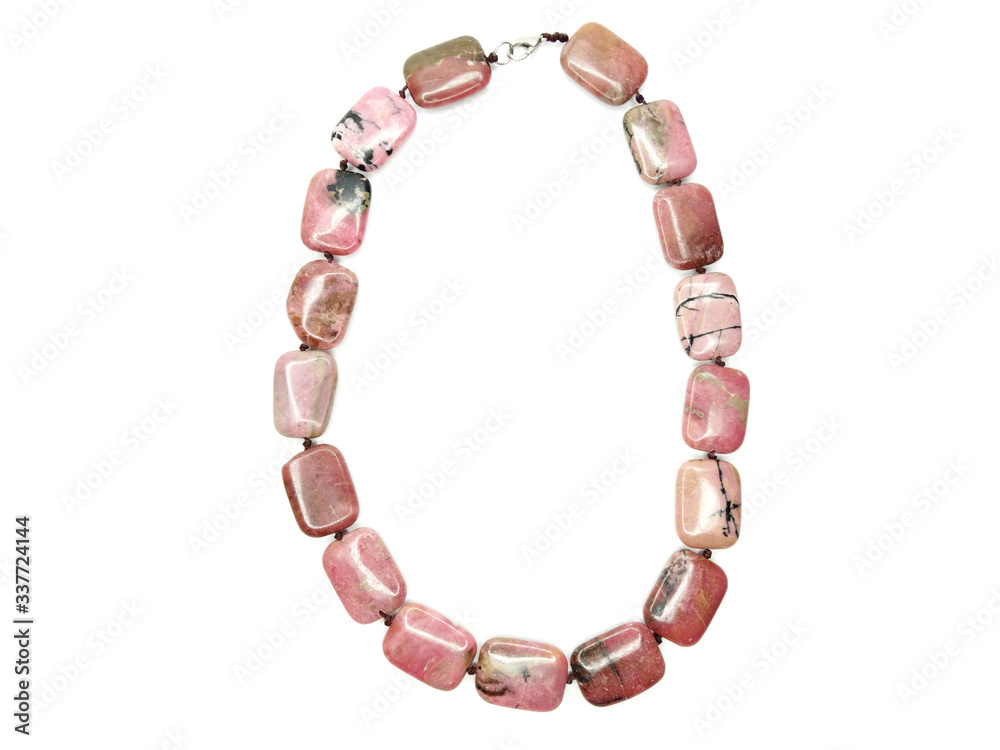fashion beads necklace jewelry with semigem crystals rhodonite fashion beads necklace jewelry with semigem crystals rhodonite