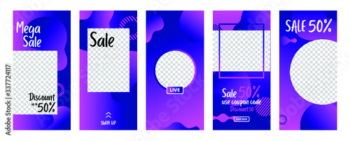 set of social media stories template