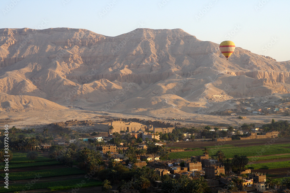 
Balloon landscapes in Egypt at sunrise