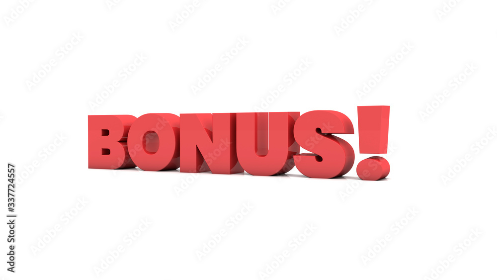 Big bonus free giveaway big red 3D text isolated on white background. Big bonus free giveaway big red 3D text isolated on white background.
