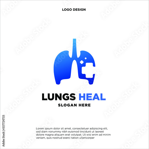 Lungs Color Logo designs concept vector, Colorful Modern Lungs Health Care logo template