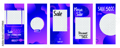 set of social media stories template