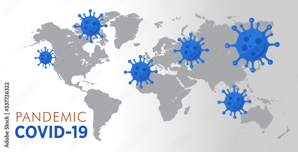 Obraz premium Corona virus outbreak map vector background design template