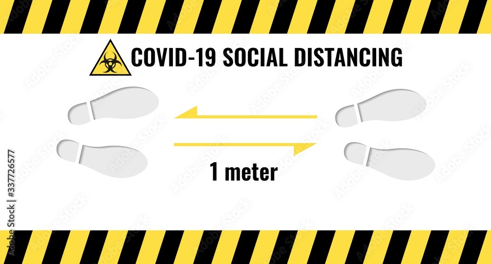Social Distance 1 meter for prevention of spreading the infection in ...