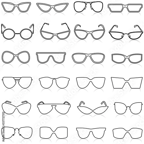 Glasses silhouette. Sun glasses 