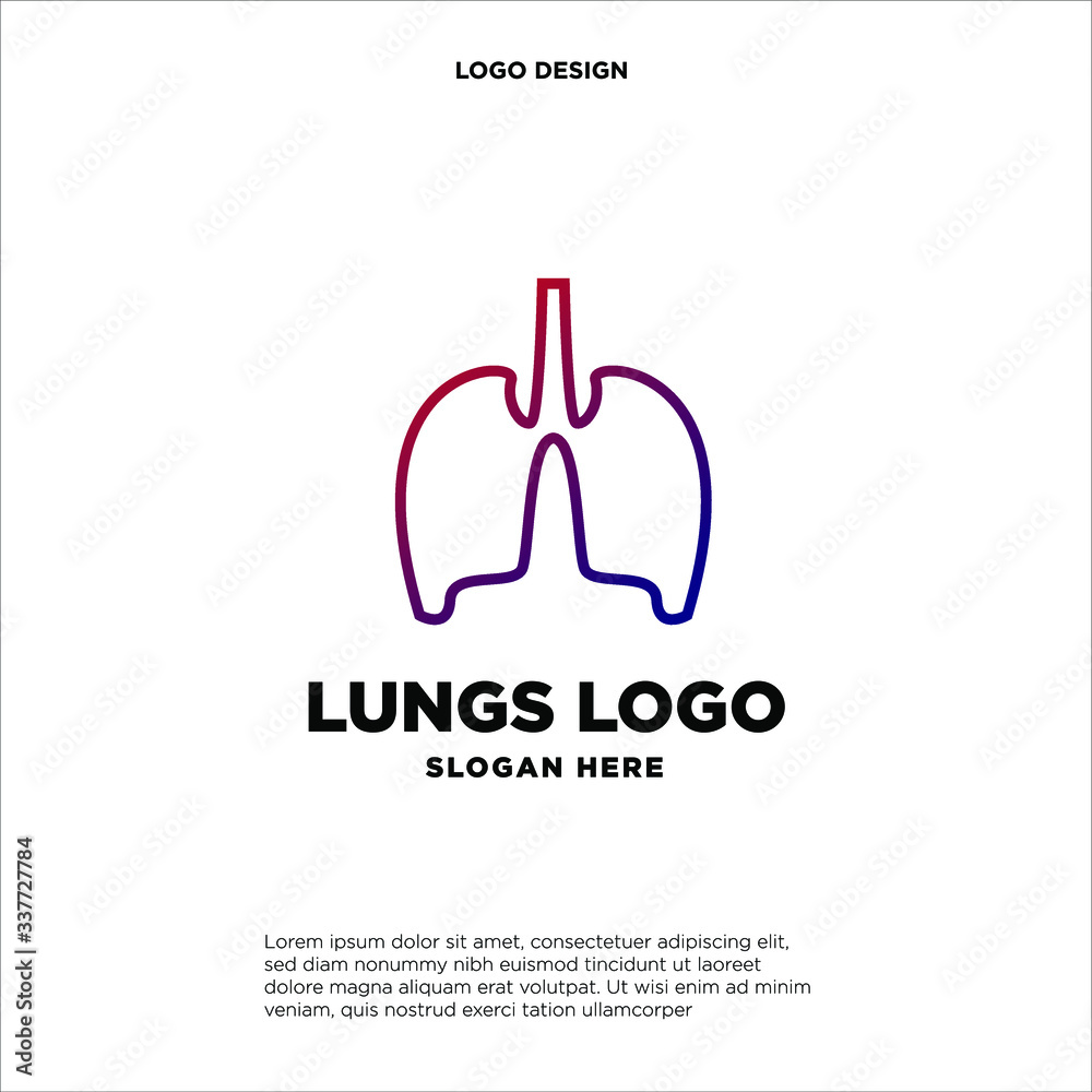 Lungs Color Logo designs concept vector, Colorful Modern Lungs Health Care logo template