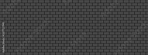 Black brick wall geometric pattern  vector background.