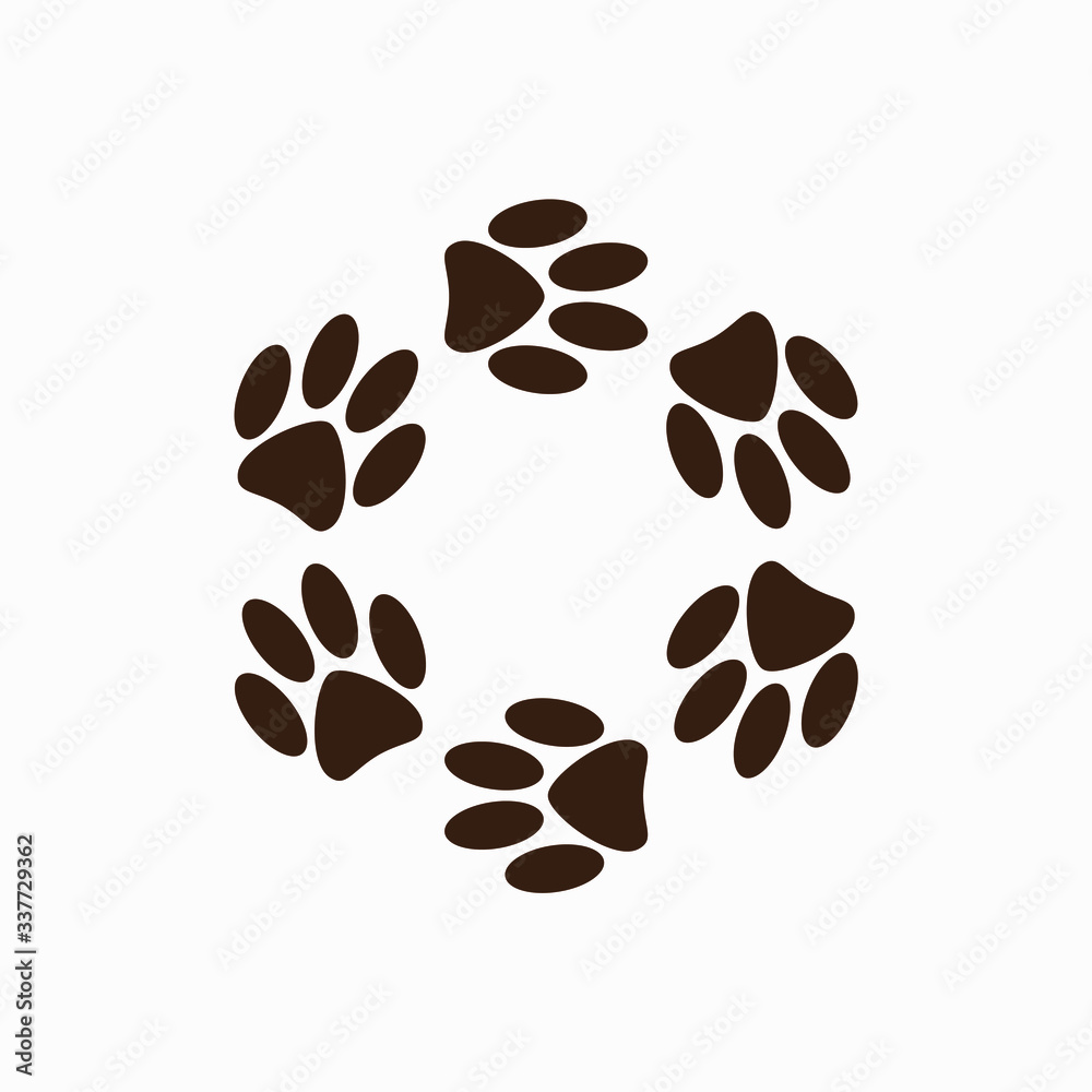Obraz premium Dog Paw Vector Icon Logo
