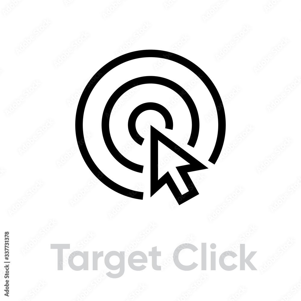 Target Click icon. Editable line vector. Target Click icon. Editable line vector.