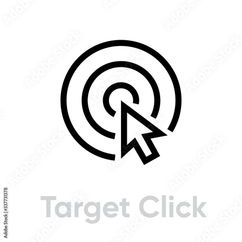 Target Click icon. Editable line vector.