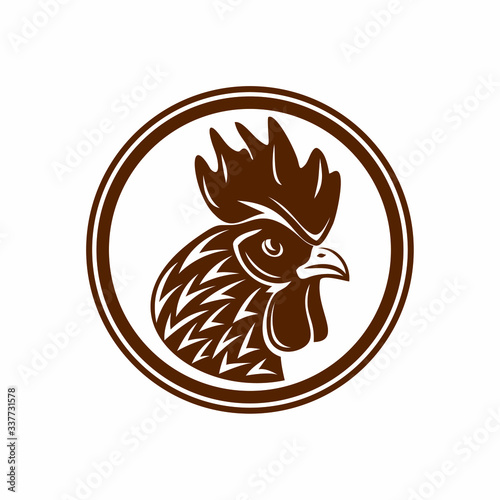 rooster head vector logo illustration