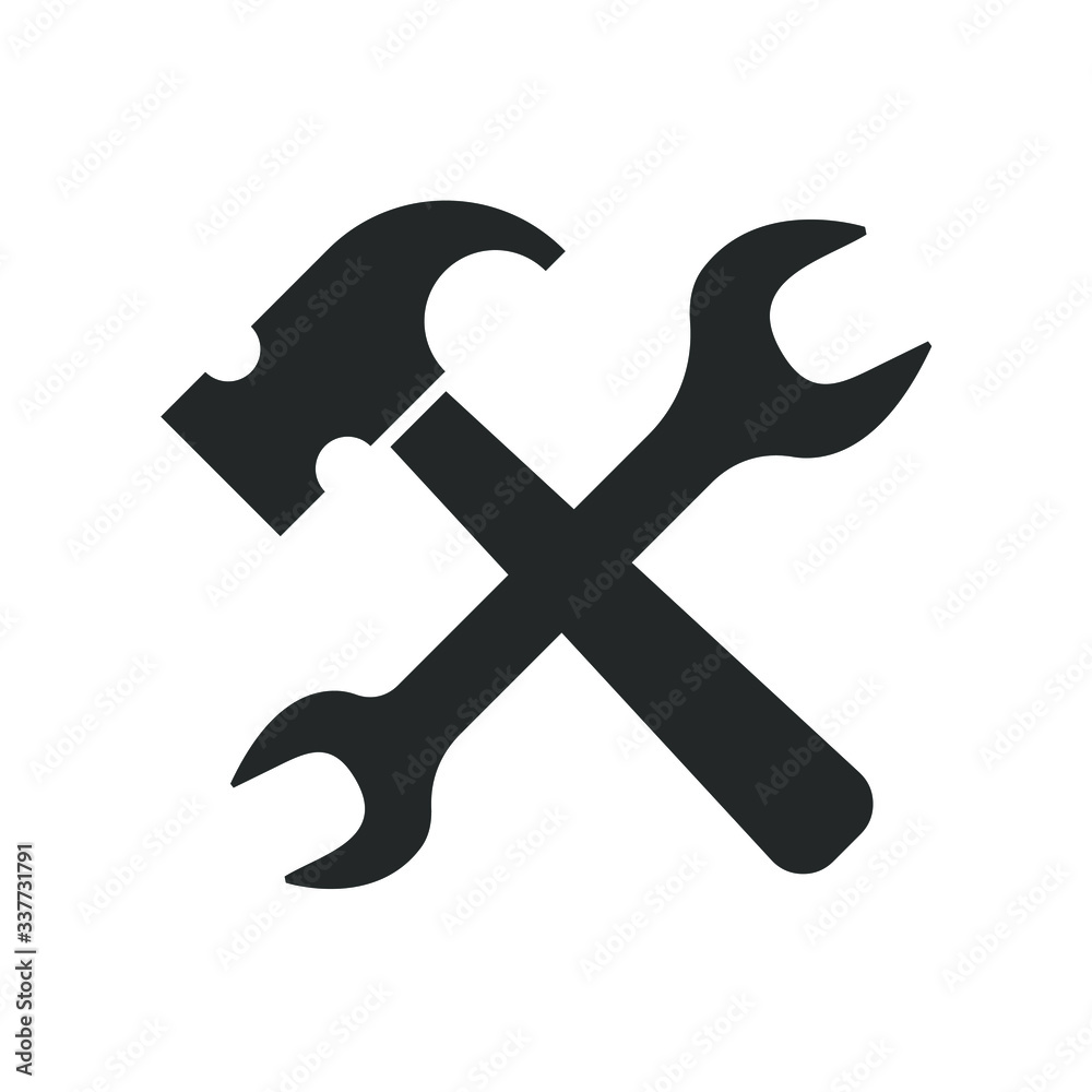 Hammer and Wrench Icon Vector Hammer and Wrench Icon Vector