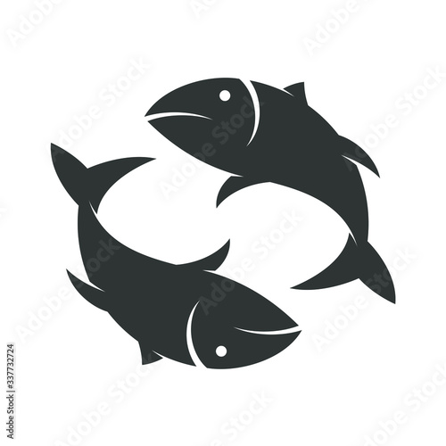 Double Fish Icon Vector