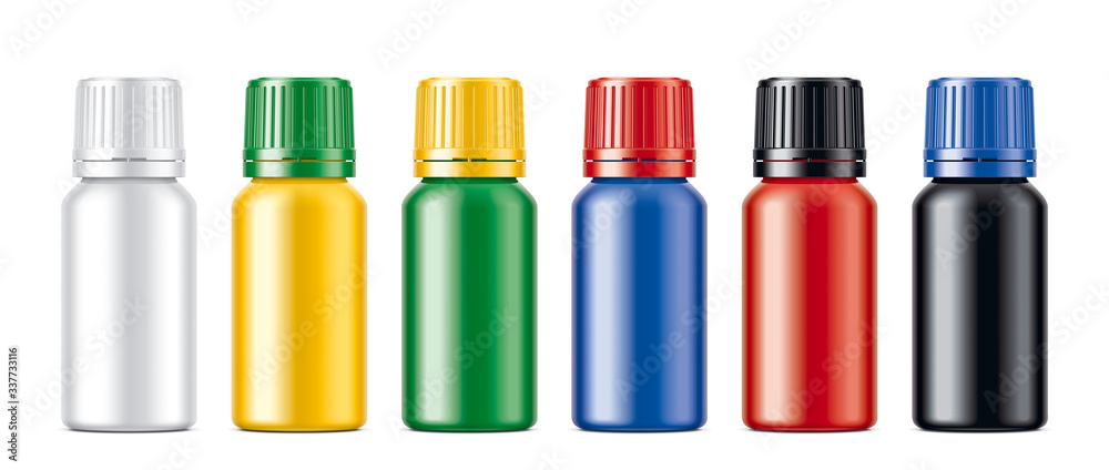 Colored Bottles set. Non-transparent matt version. Colored Bottles set. Non-transparent matt version.
