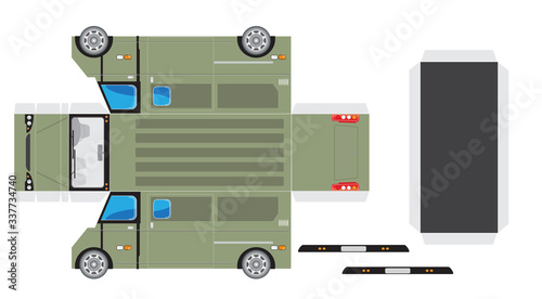 Paper Model cut and glue of Cargo Van