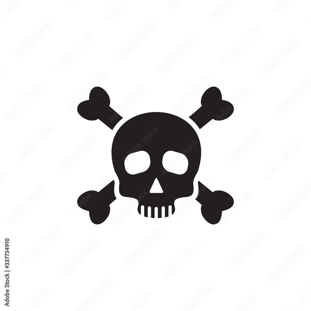 Poison symbol lgoo design with using skull and cross bones icon template