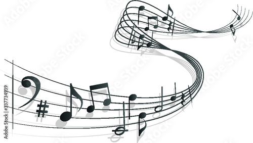 music notes on white background