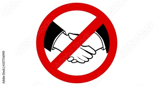 prohibition of handshakes.animated video.prevention of viral diseases.caring for your neighbor.care of health.medical assistance.