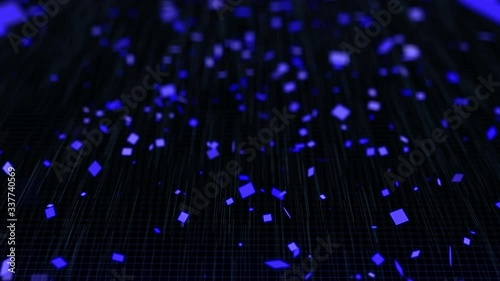 data transfer concept particle background with sweep light,selective focus 4K 30 FPS