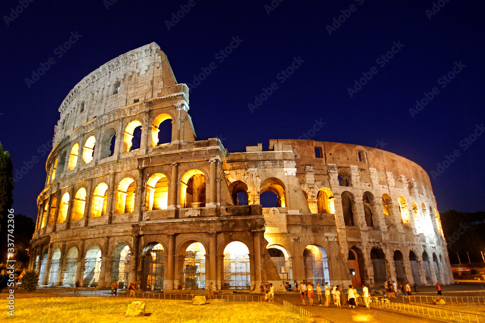 The Colosseum, or Flavian Amphitheater, in Rome, Italy.