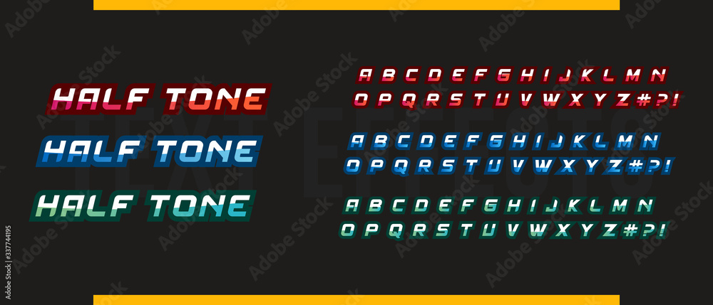 Naklejka premium Half Tone Gradient Text Effect For Headlines