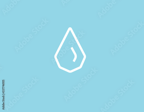 Abstract creative linear geometric logo drop of water for your company