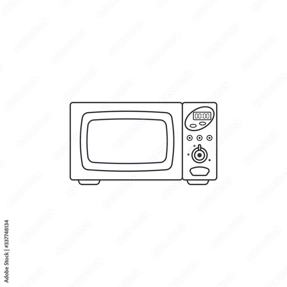 Microwave oven icon. Outline vector illustration for web design Microwave oven icon. Outline vector illustration for web design