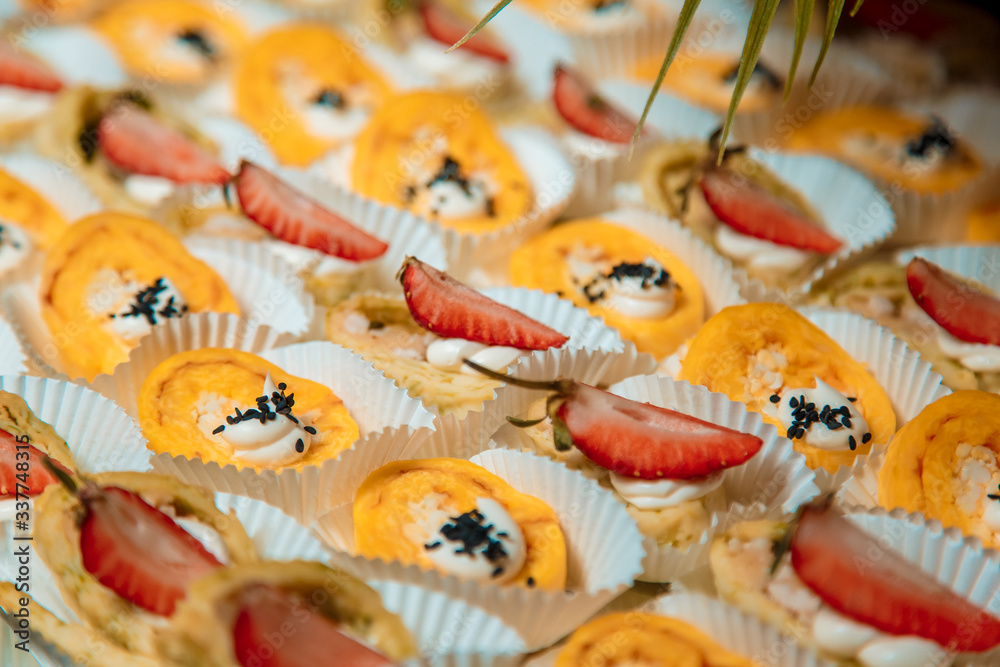 sweet snacks at the event, buffet, catering