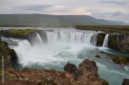 Waterfalls Godafoss, Iceland in the afternoon © Linsey