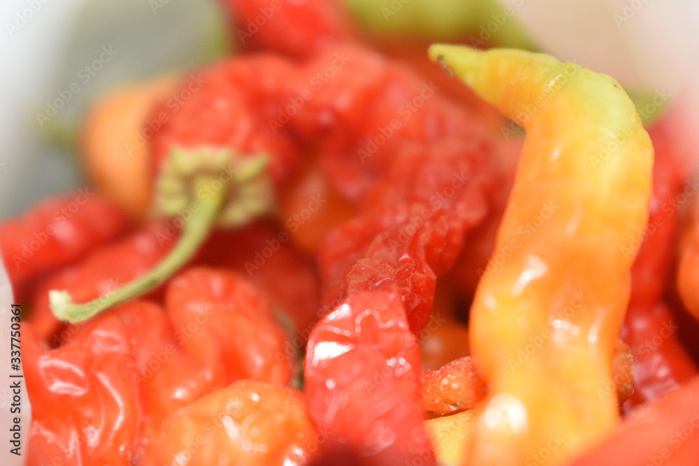 red chillies in a closeup view red chillies in a closeup view