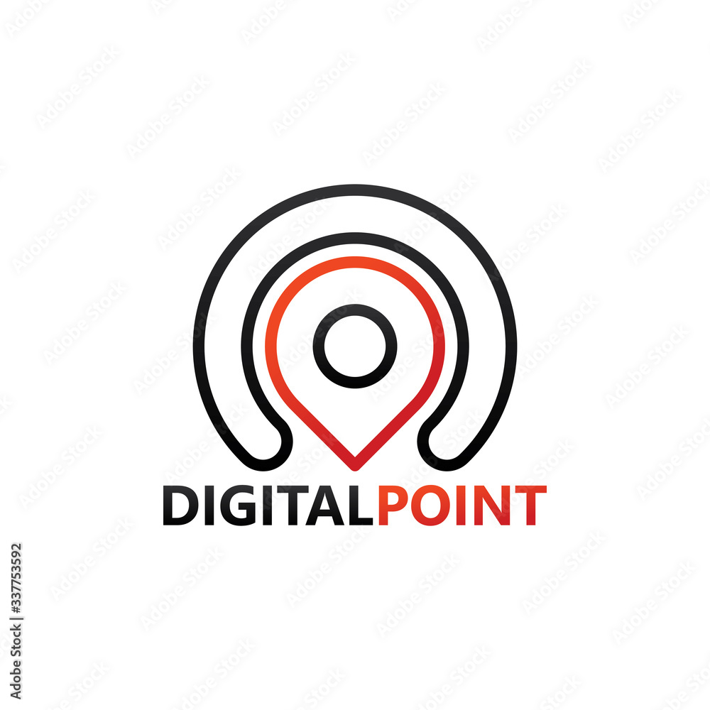 Digital Point Logo Template Design