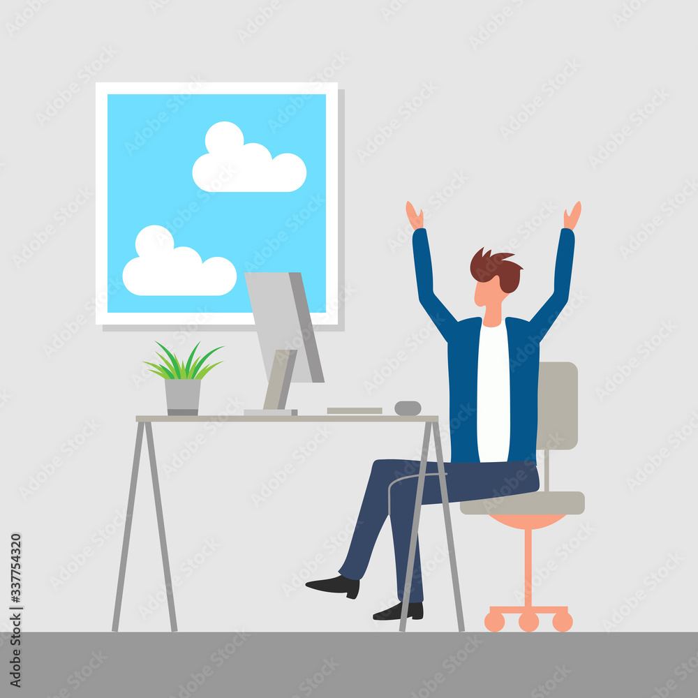 Fototapeta premium work from home vector graphic design