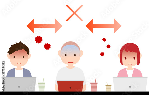 体調が悪い中、仕事をする人のイラスト