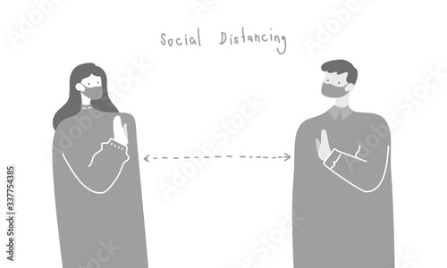 Social distancing in Covid-19 situation vector