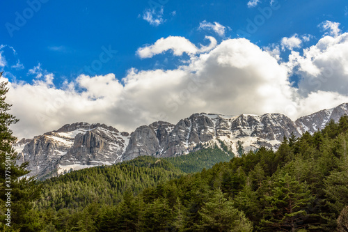 Mountain landscape with clouds (Cadi-Moixero Natural Park, Catalonia, Spain)