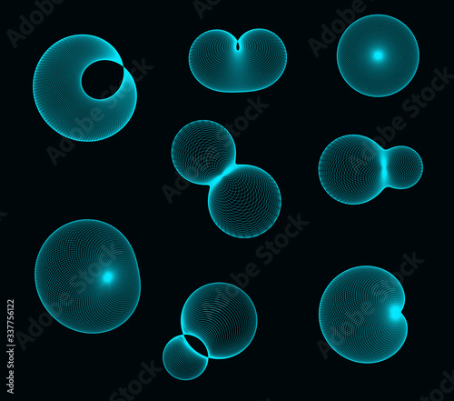 Visualization of envelope for two circles - beauty of math - vector concept of mathematical function
