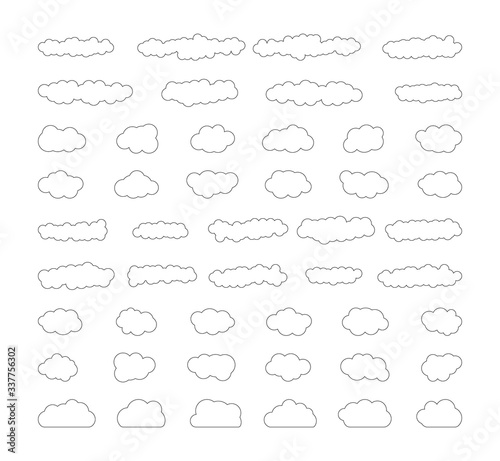 Cloud set. Cloud patterns on a white background.Flat.Vector illustration