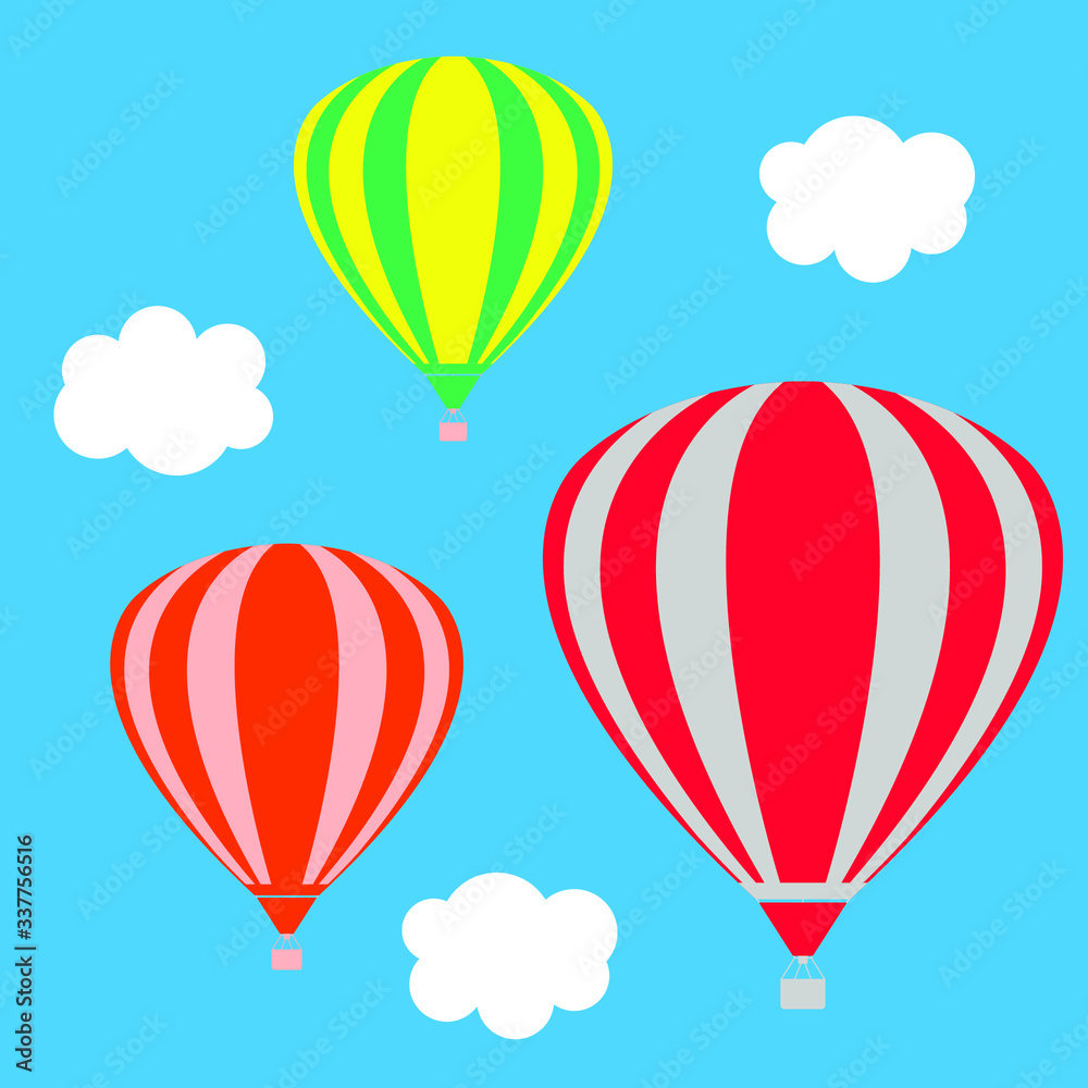 Obraz premium hot air balloon in sky vector illustration