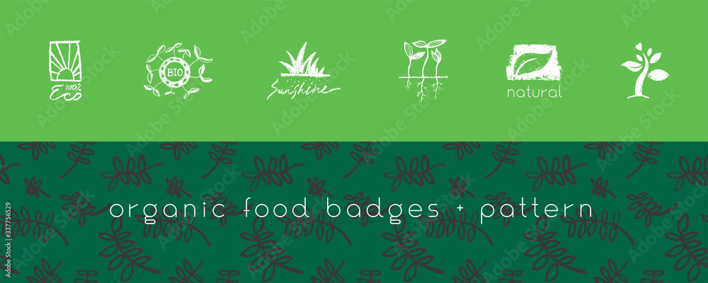 Vector healthy food sketch icons. Eco-friendly emblems for agriculture logo and organic food label design. Eco badge with silhouette leaf. Growth symbol with Botanical Ingredients for bio cosmetics. Vector healthy food sketch icons. Eco-friendly emblems for agriculture logo and organic food label design. Eco badge with silhouette leaf. Growth symbol with Botanical Ingredients for bio cosmetics.