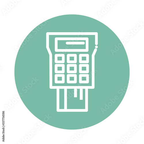 card dataphone block and flat style icon