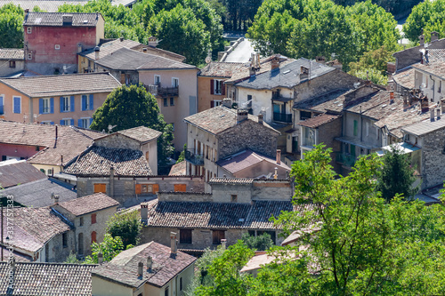 Top view of the historic center of Annot, France