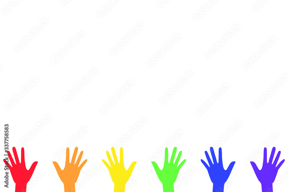 colorful hands vector illustration