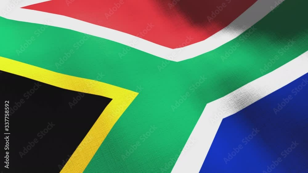 Sa Flag Animation South Africa waving flag. Seamless cgi animation highly detailed fabric ...