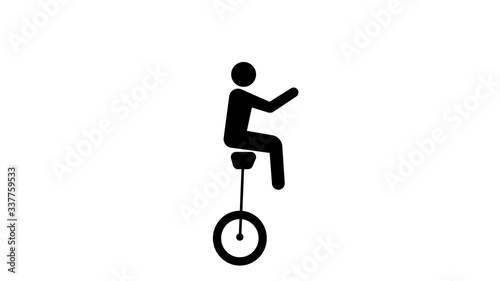 Cycling Icon Simple flat symbol. Perfect Black pictogram illustration