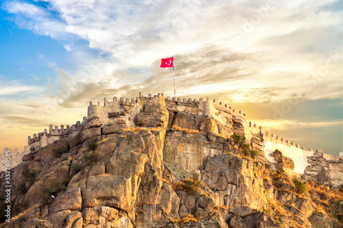ancient historic castle in Afyon Karahisar, Turkey photo