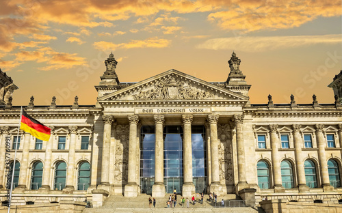 Berlin, Germany : Reichstag Building in Berlin, Seat of the German Parliament - Deutscher Bundestag, Germany