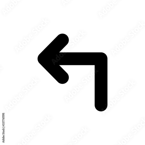 Turn left arrow icon in line style. Suitable for mobile apps, web apps and print media.