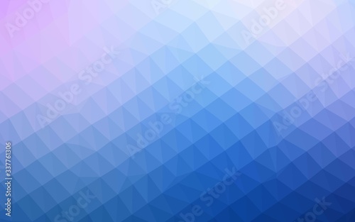Light Pink, Blue vector blurry triangle texture. A completely new color illustration in a vague style. Triangular pattern for your business design.